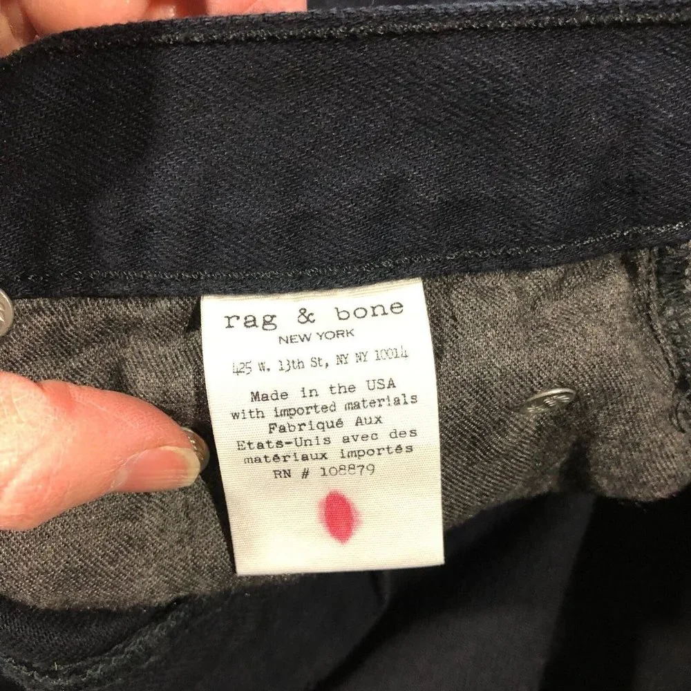 Rag & Bone Womens 24 Black Denim Jean Skirt W1B05O160BLK Cotton Blend